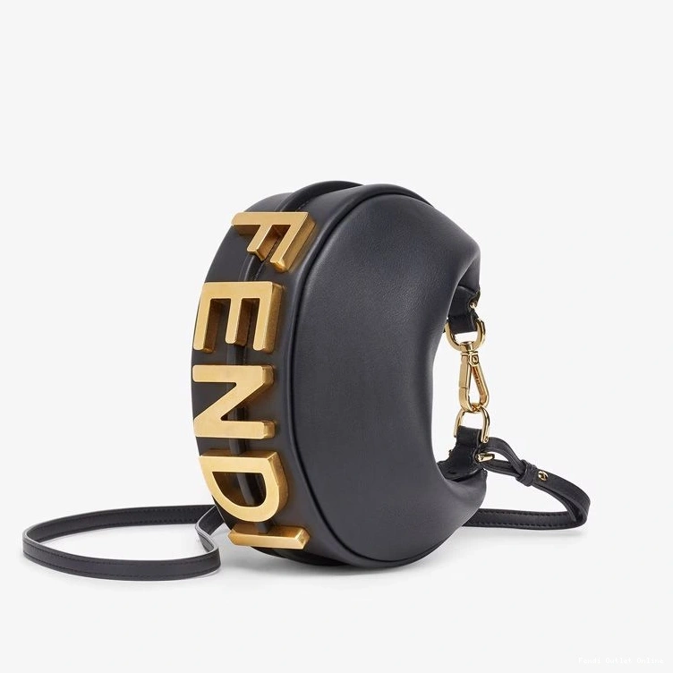 Cheap Black In Mini Leather Hobo Bag Fendigraphy Calf Fendi 0809